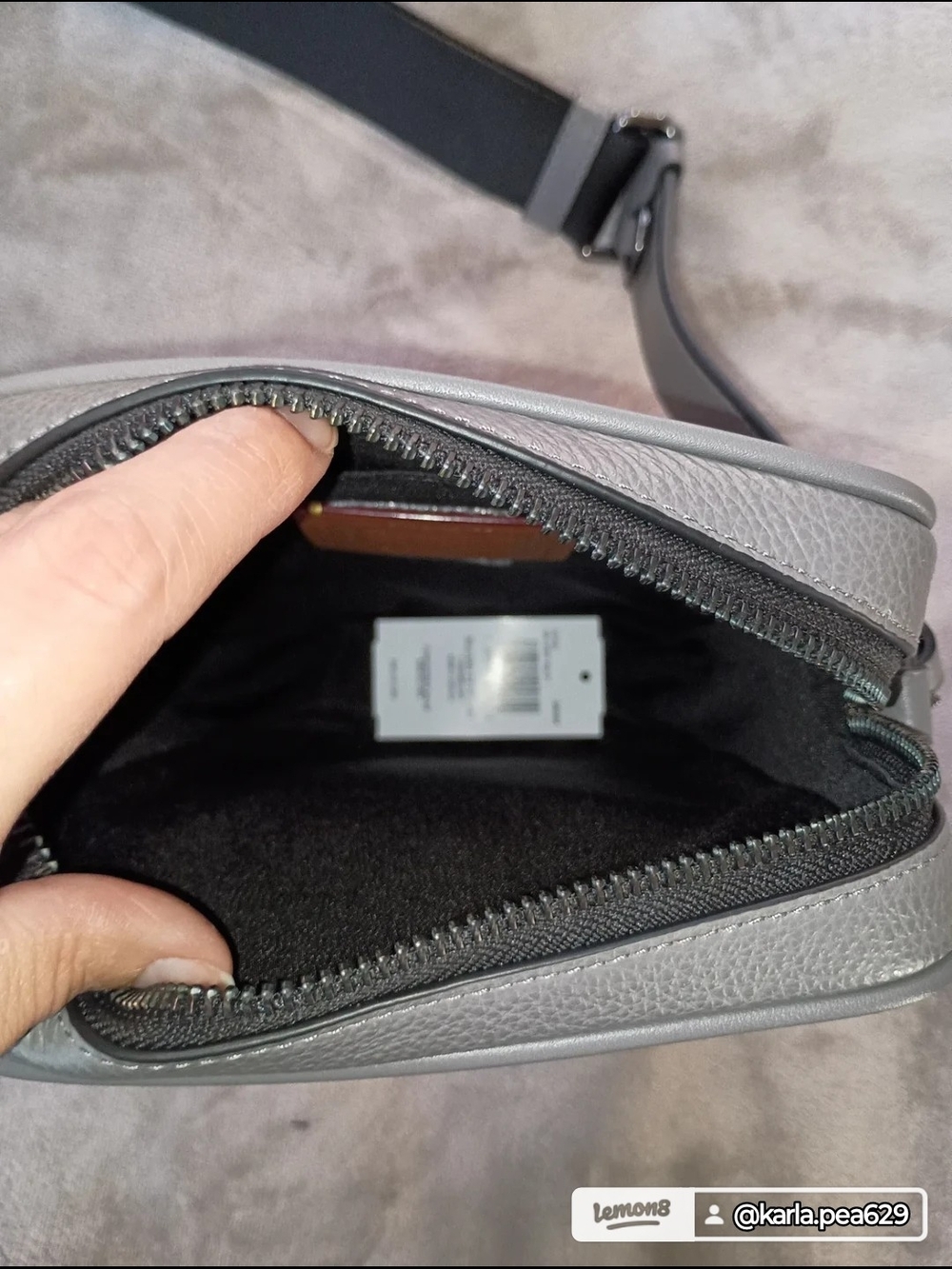Coach Gray Messenger Bag with Burgundy Number Patch - Picture 10 of 11